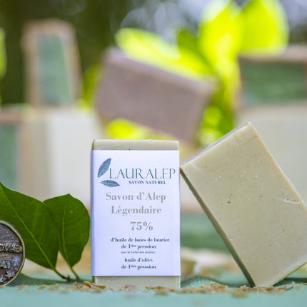 Savon d'Alep bio - 75% d'huile de baies de laurier