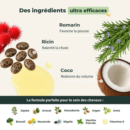 Soin pousse des cheveux à l'huile de Romarin - 50ml