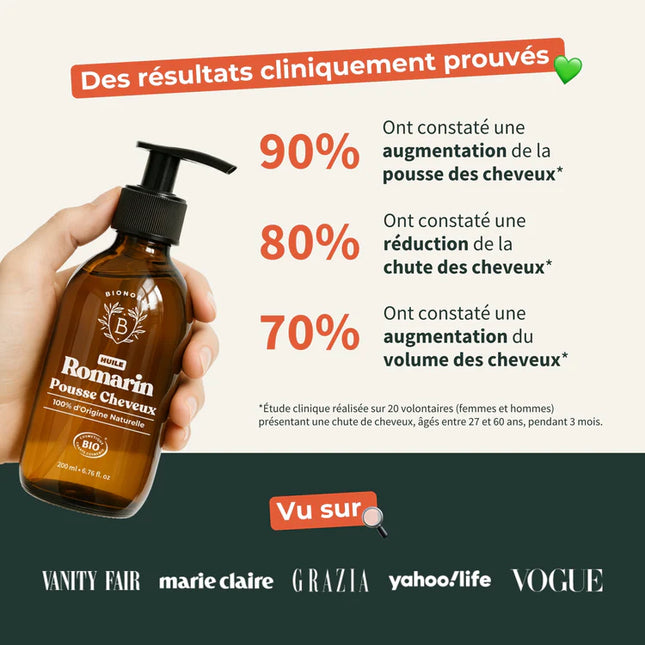 Soin pousse des cheveux à l'huile de Romarin - 50ml