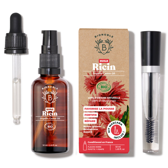 Huile de ricin bio 50ml + kit mascara