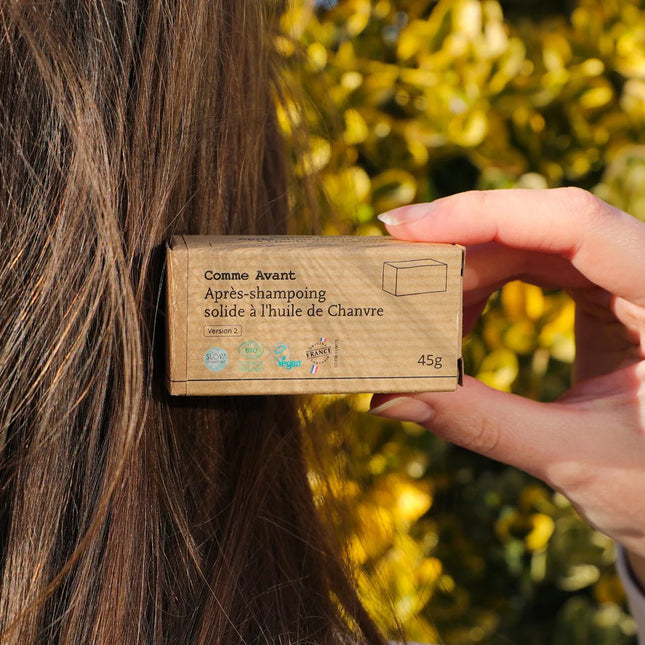 Après-shampoing solide à l'huile de chanvre bio - 45g