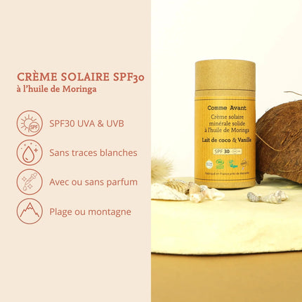 Crème solaire minérale SPF30 solide