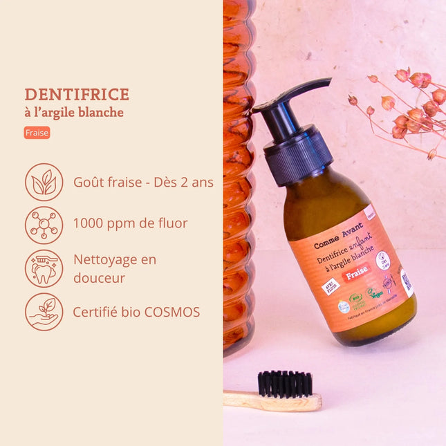 Dentifrice en pâte d'argile à la fraise - Enfant