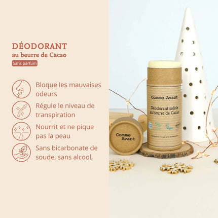 Déodorant solide au beurre de cacao