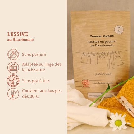 Lessive en poudre au bicarbonate - 1kg