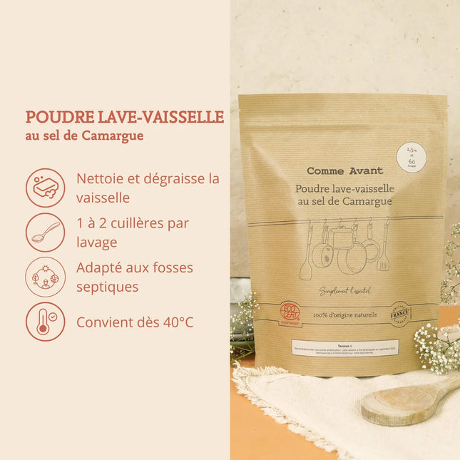 Poudre lave-vaisselle au sel de Camargue - 1,5kg