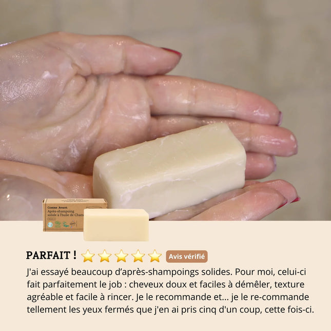 Après-shampoing solide à l'huile de chanvre bio - 45g