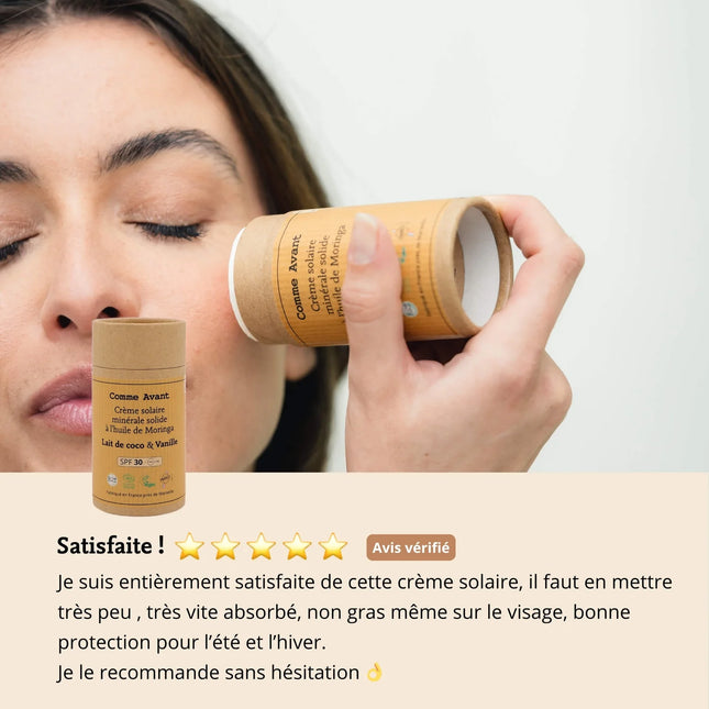 Crème solaire minérale SPF30 solide