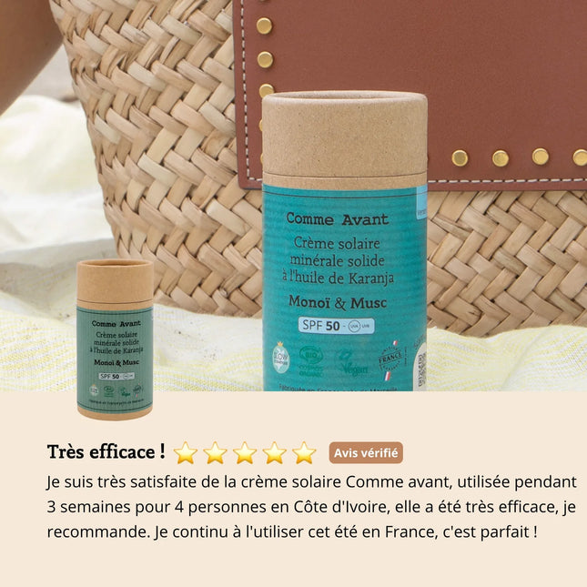 Crème solaire minérale SPF50 solide