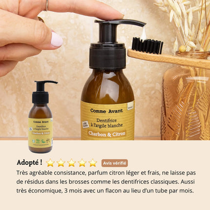 Dentifrice en pâte au charbon végétal et citron