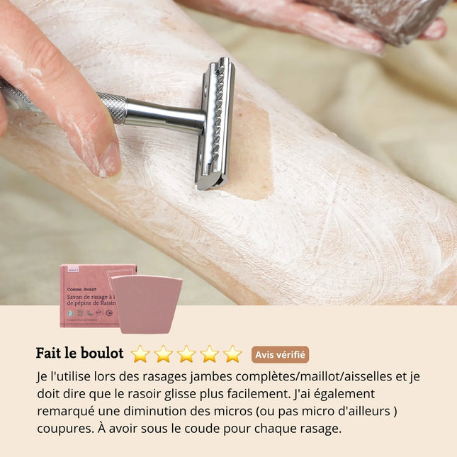 Savon de rasage à l'huile de pépins de raisin