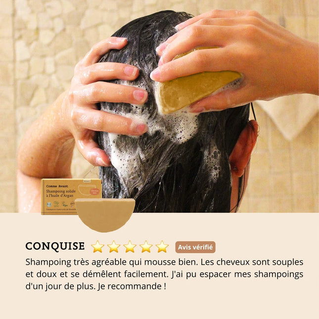 Shampoing solide à l'huile d’argan bio (cheveux secs)