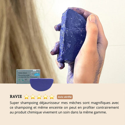 Shampoing solide aux pigments bleu Ultramarine (cheveux blonds et blancs)