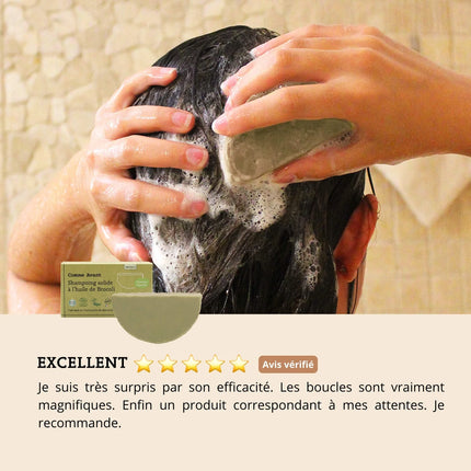 Shampoing solide à l'huile de brocoli (cheveux abîmés/blouclés)