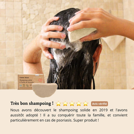 Shampoing solide à l'huile de noisette bio (cheveux normaux)