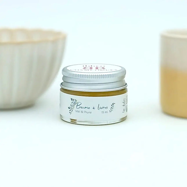 Baume à lèvres 15ml - Cire d'abeille, miel et prune