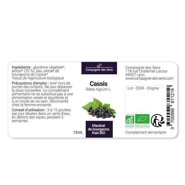Cassis 30ml - Macérât de bourgeons bio