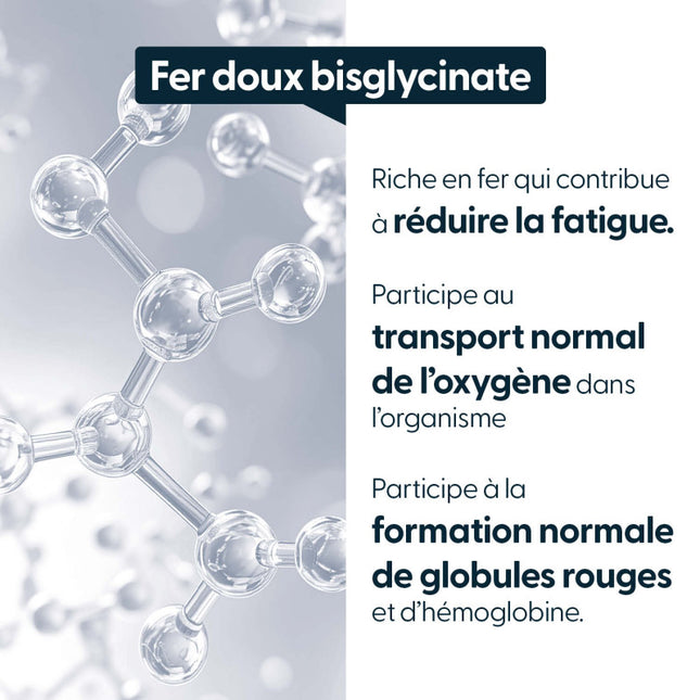 Fer bisglycinate breveté Ferrochel 70 mg - Haute tolérance digestive - Assimilation optimale