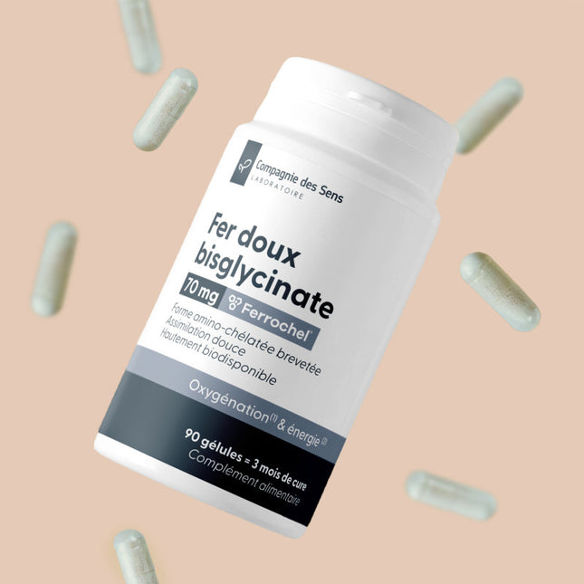 Fer bisglycinate breveté Ferrochel 70 mg - Haute tolérance digestive - Assimilation optimale