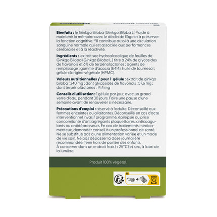 Ginkgo Biloba concentré - 12 000 mg par jour