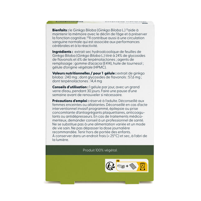 Ginkgo Biloba concentré - 12 000 mg par jour