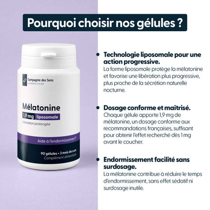 Mélatonine liposomale 1,9mg - Libération prolongée