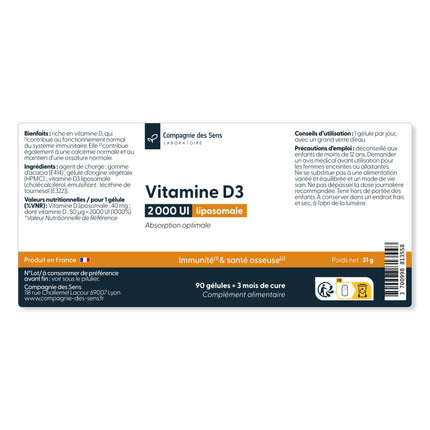 Vitamine D3 liposomale (Cholécalciférol) - 2000 UI