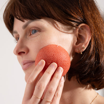 Eponge Konjac visage - Argile rouge