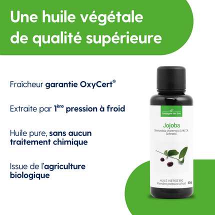 Jojoba 50ml - Huile végétale vierge bio