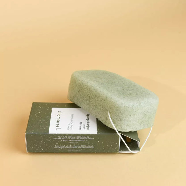 Eponge Konjac XL corps  - Thé vert