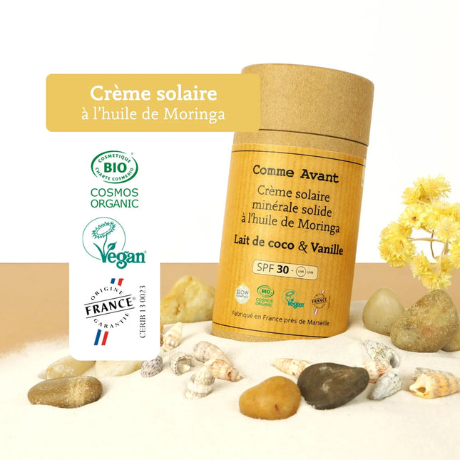 Crème solaire minérale SPF30 solide