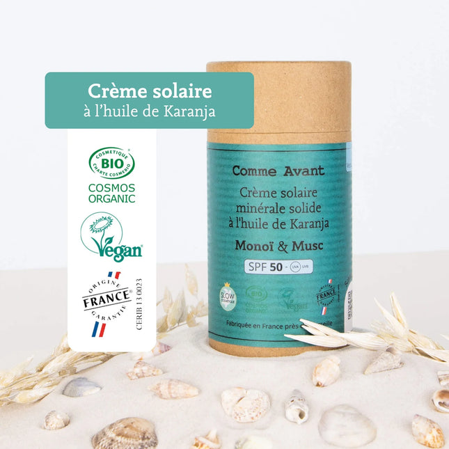 Crème solaire minérale SPF50 solide