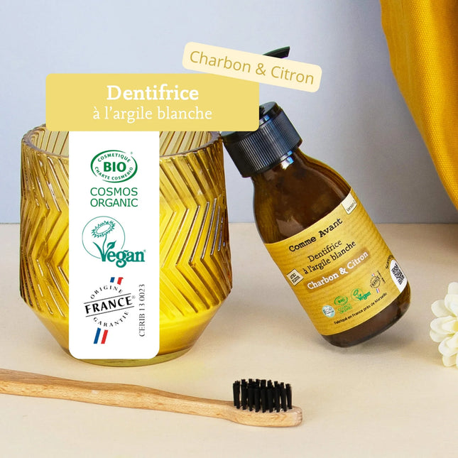 Dentifrice en pâte au charbon végétal et citron