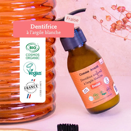 Dentifrice en pâte d'argile à la fraise - Enfant