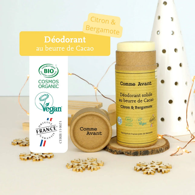 Déodorant solide au beurre de cacao - Citron & bergamote