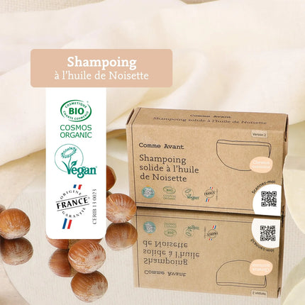 Shampoing solide à l'huile de noisette bio (cheveux normaux)