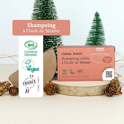 Shampoing solide bio à l'huile de sésame (cheveux gras)