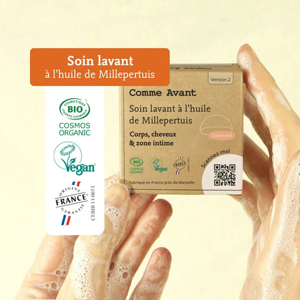 Soin lavant intime solide à l'huile de Millepertuis