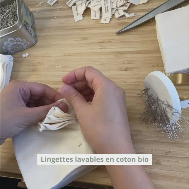 5 lingettes lavables en coton bio