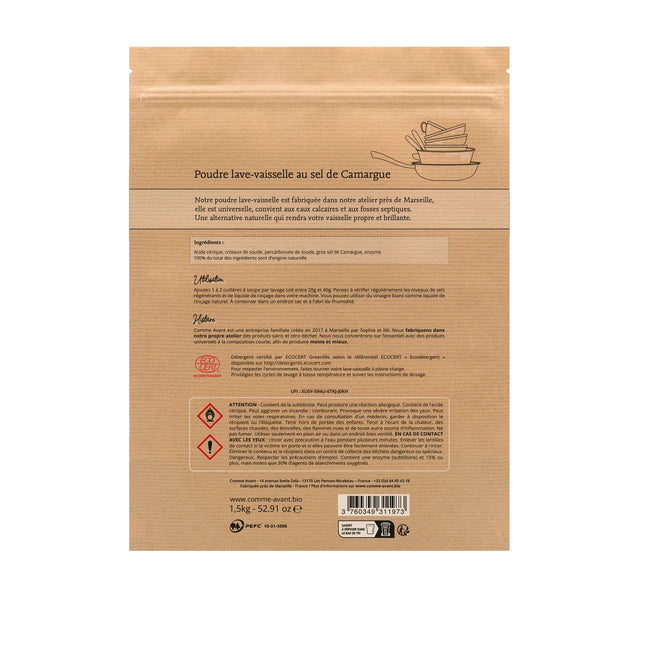 Poudre lave-vaisselle au sel de Camargue - 1,5kg