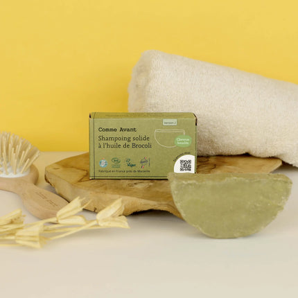 Shampoing solide à l'huile de brocoli (cheveux abîmés/blouclés)
