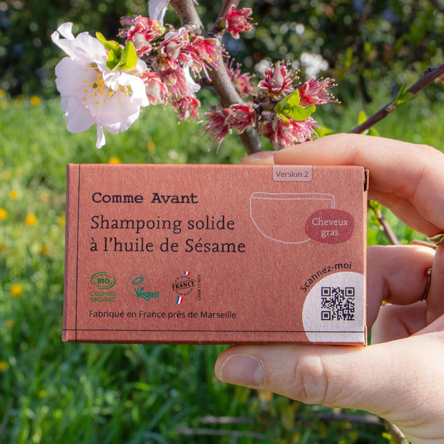 Shampoing solide bio à l'huile de sésame (cheveux gras)