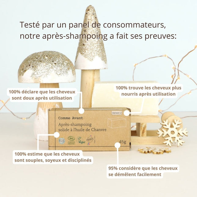 Après-shampoing solide à l'huile de chanvre bio - 45g