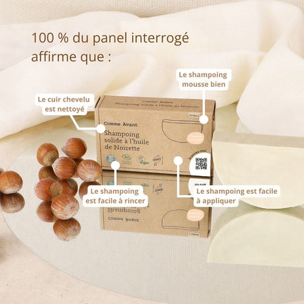 Shampoing solide à l'huile de noisette bio (cheveux normaux)