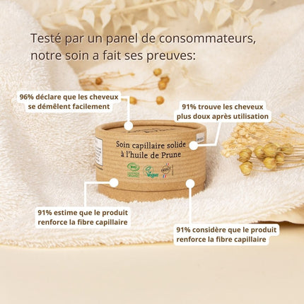 Soin capillaire solide à l'huile de prune bio